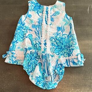 Lilly Pulitzer Blue and White Kids Casual Dress